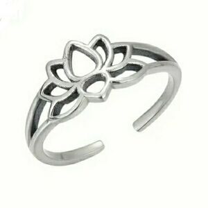 Lotus Toe Ring Silver Adjustable or Finger 🤍 NEW